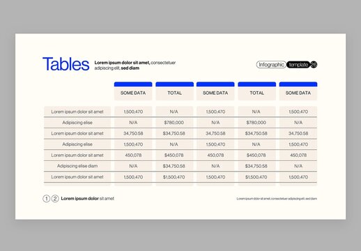 Tables Infographic in Modern Corporate Business Presentation Style