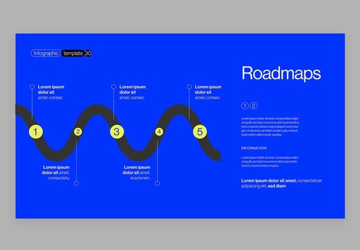 Roadmap Infographic for Project Timeline Layouts in Modern Corporate Business Presentation Style