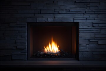 Gas fireplace pilot light igniting modern home interior warmth energy detail photography