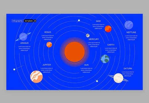 Solar System Infographic in Modern Corporate Business Presentation Style