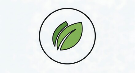 Eco friendly leaf logo in modern circular design