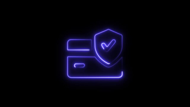 neon line personal data check icon animation for cyber security protection and identity verification