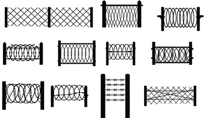 Various types of fences and gates for different uses and designs