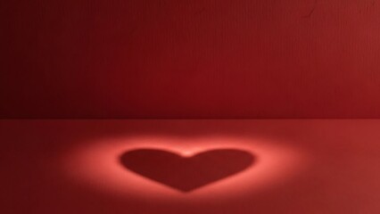 Valentines day heart symbol with romantic red background for lovers