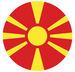 button North Macedonia flag icon vector illustration 
