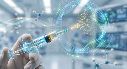 Medical nanotechnology injection futuristic syringe