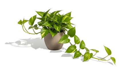 Pothos Plant (Epipremnum Aureum) Isolated with Lush Green Leaves