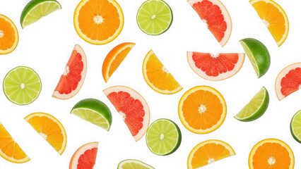 Obraz premium Vibrant citrus fruits pattern