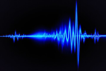 Fototapeta premium Digital sound wave on a black background with lines (1)
