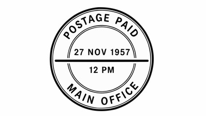 Obraz premium Vintage Postage Paid Stamp From 1957 Main Office.