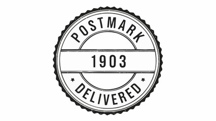 Vintage Postmark Stamp 1903 Delivered Graphic Element.