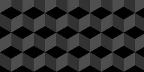 Naklejka premium Abstract square dark black cubic square shape backdrop texture. cube geometric wall and floor vector diamond hexagon triangle wallpaper background.