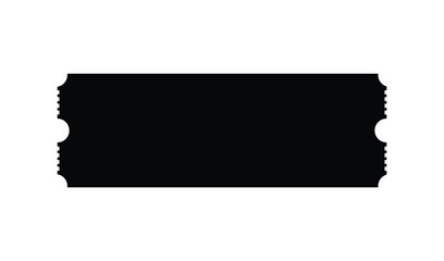 Black Silhouette of a Movie Ticket Stub for Cinema Entertainment Events and Admission Passes