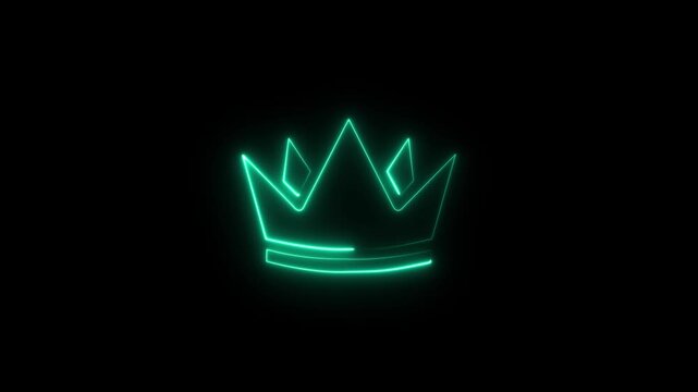 neon line blank vip crown backdrop with golden frame for casino royal or grand hotel logo king queen icon 4k