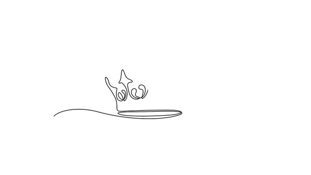 Continuous one-line drawing of royal crown animation