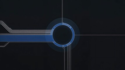 Abstract technology interface with circular data flow design
