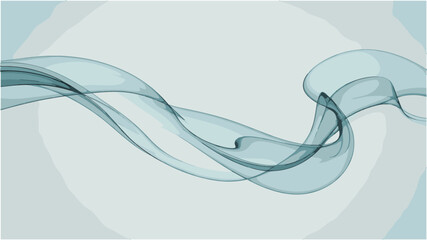 Abstract elegant flowing shape light blue translucent curved ribbon design on pale textured background vector