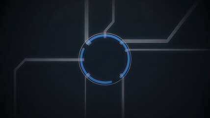 Abstract technology interface with circular digital connection hub