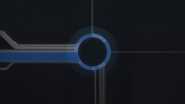 Abstract technology interface with circular data flow design - Powered by Adobe