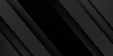 Black abstract background. Elegant dark diagonal shape elements. Modern luxury grey gradient graphic design.