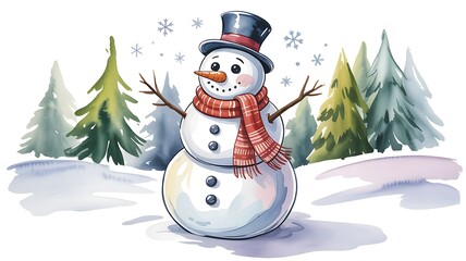 snowman with a gift