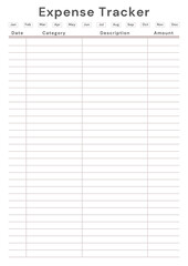 Expense tracker sheet planner