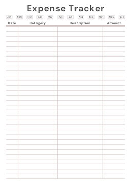 Expense tracker sheet planner