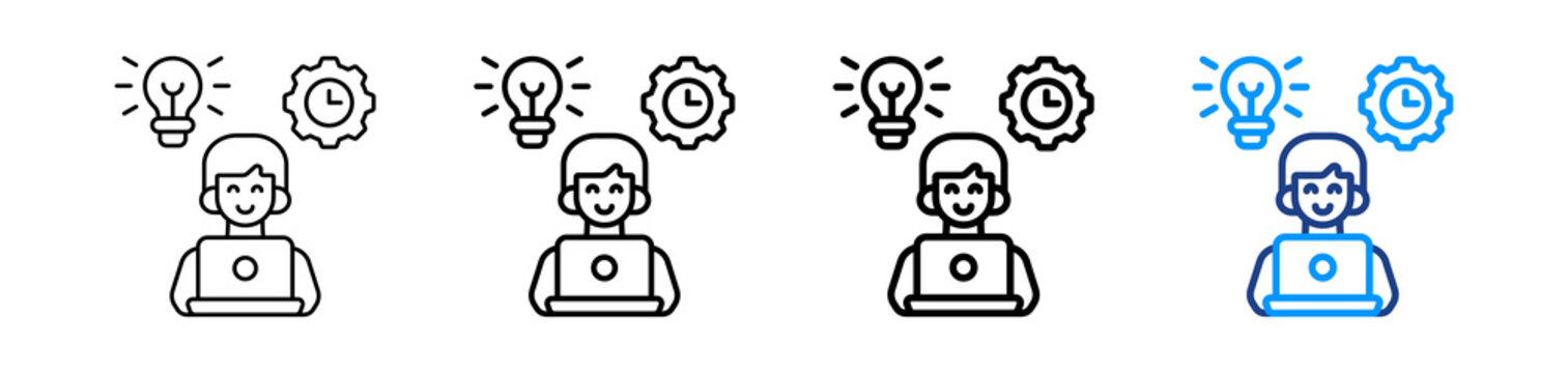 Work Experience Icon Different Style Outline Collection Set.