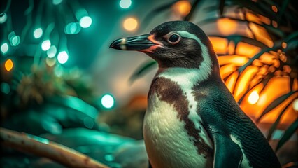 penguin side profile minimal zoom with simple shading