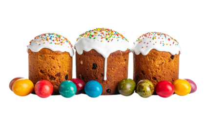 Easter cake, isolated on transparent background, Easter concept.