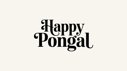 Fototapeta premium Happy Pongal: South Indian Harvest Festival Calligraphy & Typography Design 