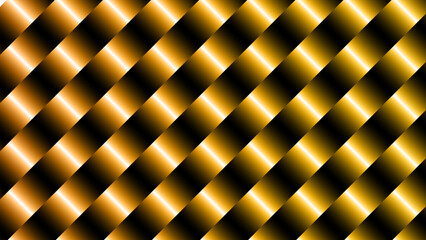 Abstract pattern of diagonal stripes with a shiny gold and black gradient effect.