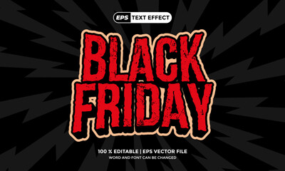 Text Effect 3D Horror Editable EPS Vector Template
