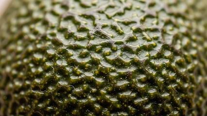 Close-up of textured green kiwi skin with natural bumpy surface