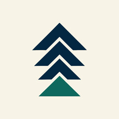 Fototapeta premium Minimal Abstract Growth Symbol with Upward Geometric Shapes