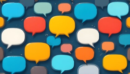 Speech Bubbles Seamless Vector Background Pattern Dialogue Icons for Social Media Communication and Discussion Themes