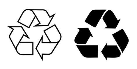 Recycling Symbol Showing Environmental Protection with Arrows Representing Reuse and Reduction in Waste Management Vector Icon