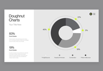 Donut Doughnut Chart Infographic Template in Modern Minimal Style