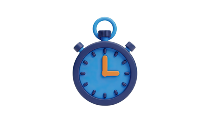 3D blue stopwatch icon