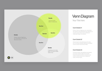 Venn Diagram Infographic Template in Modern Minimal Style