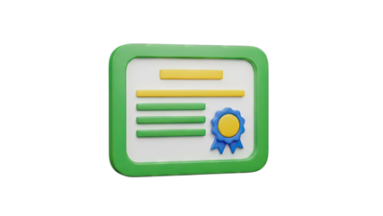 3D Certificate Icon