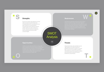 SWOT Analysis Infographic Template in Modern Minimal Style for Strength, Weakeness, Opportunty & Threat Presentations