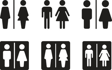 Restroom Gender Sign as Pictogram for Toilet and Washroom
