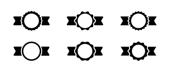 Ribbon award label badge vector icons quality certificate seal tag decoration