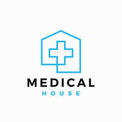 medical house home hospital clinic logo vector icon illustration