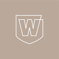 w letter shield protection security logo vector icon illustration