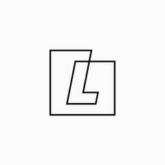 L letter mark square logo vector icon illustration