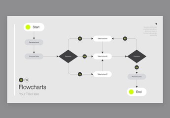 Flow Chart Infographic Template in Modern Minimal Style