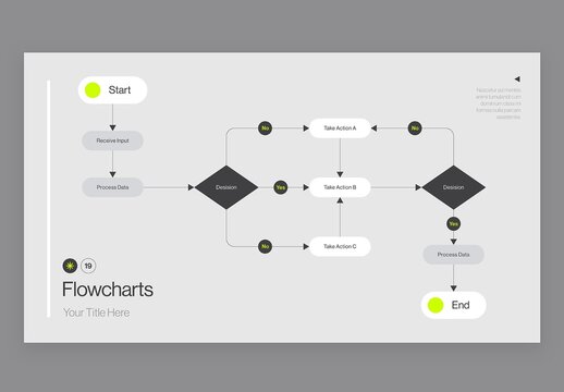 Flow Chart Infographic Template in Modern Minimal Style