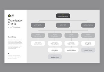 Organizational Chart Infographic Template in Modern Minimal Style